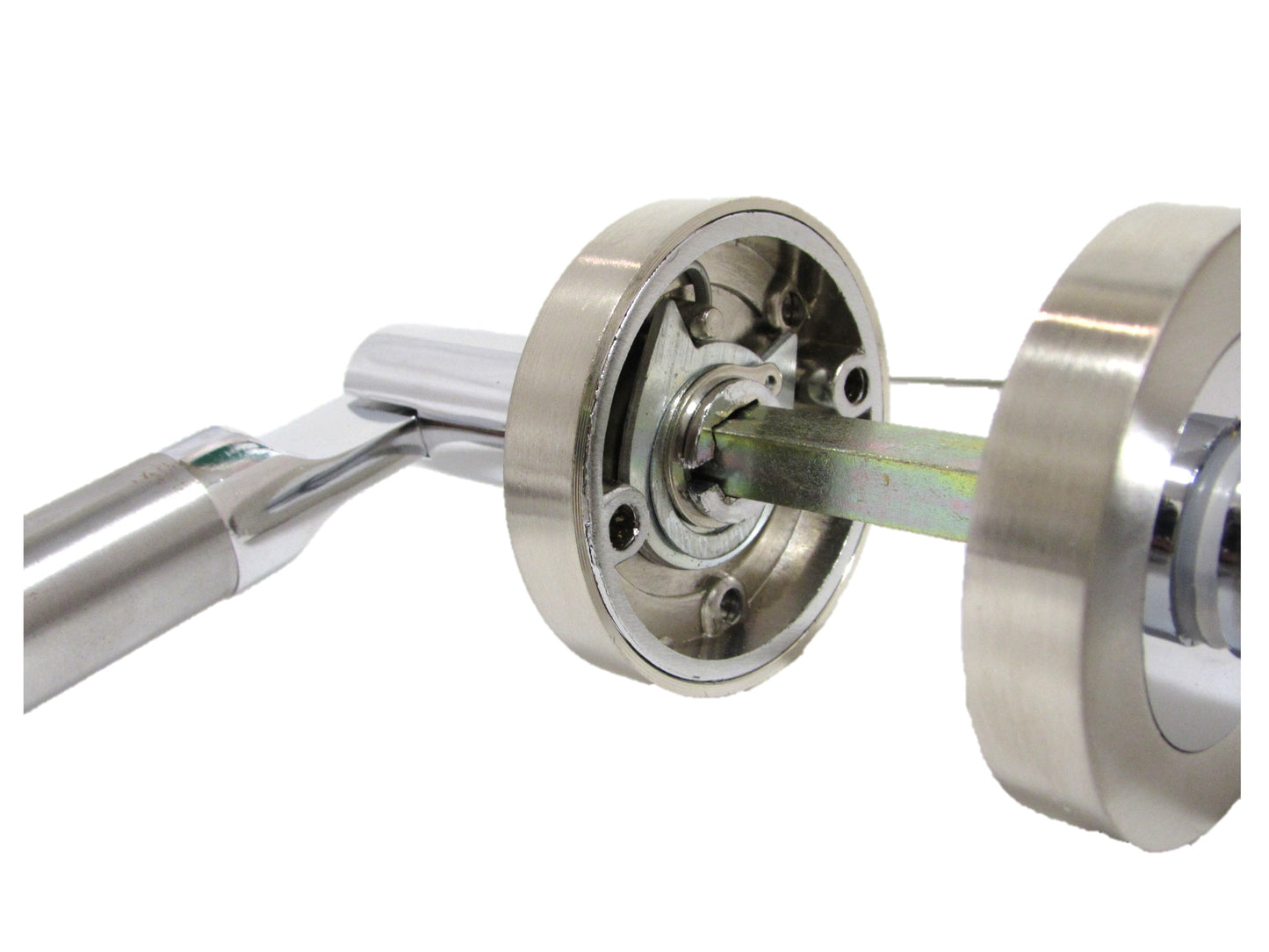 Modern Heavy Duty Serozzetta  style Door lever Handle On Rose chrome satin