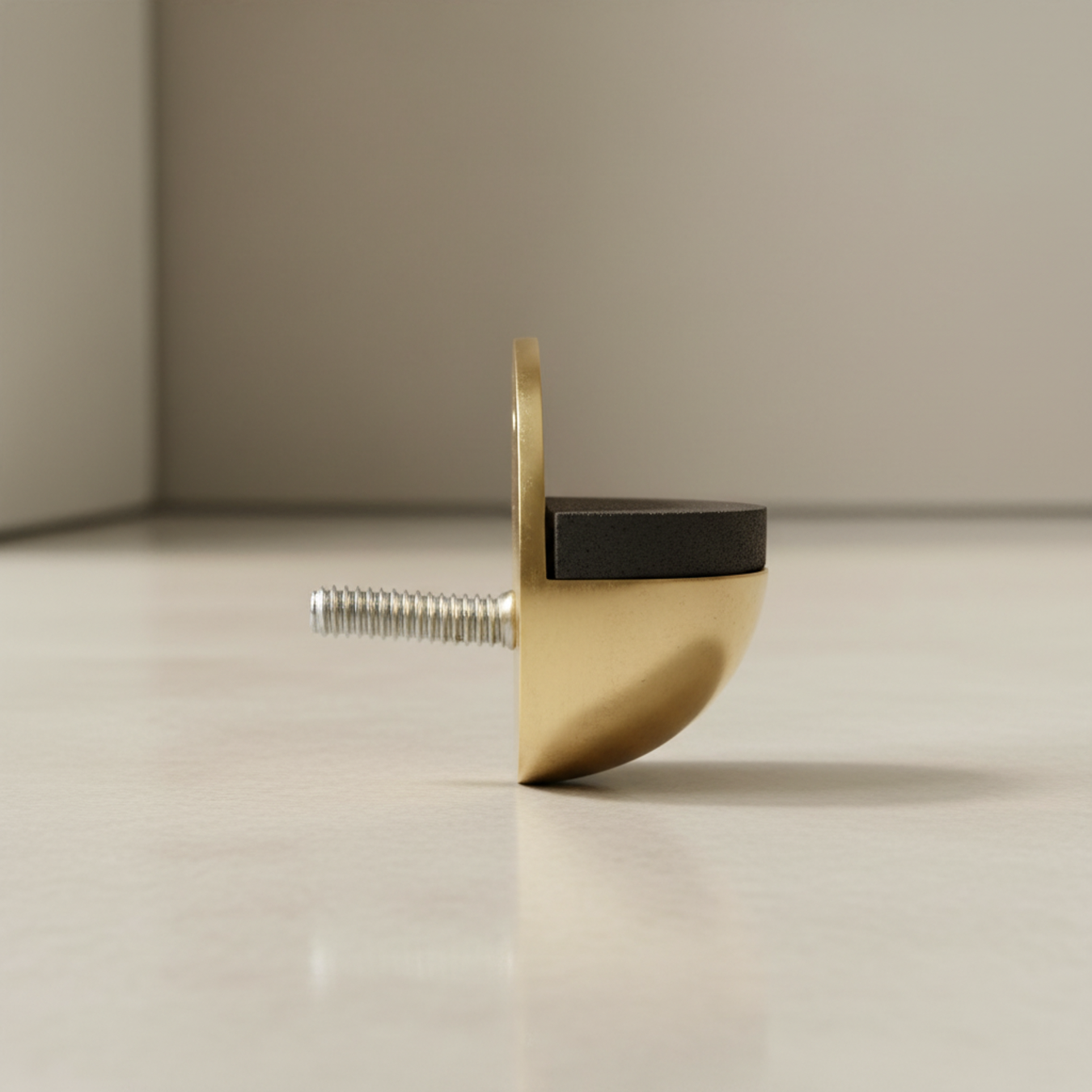 Oval Door Stop Brass Floor Mounted Rubber Doorstop to protect Walls