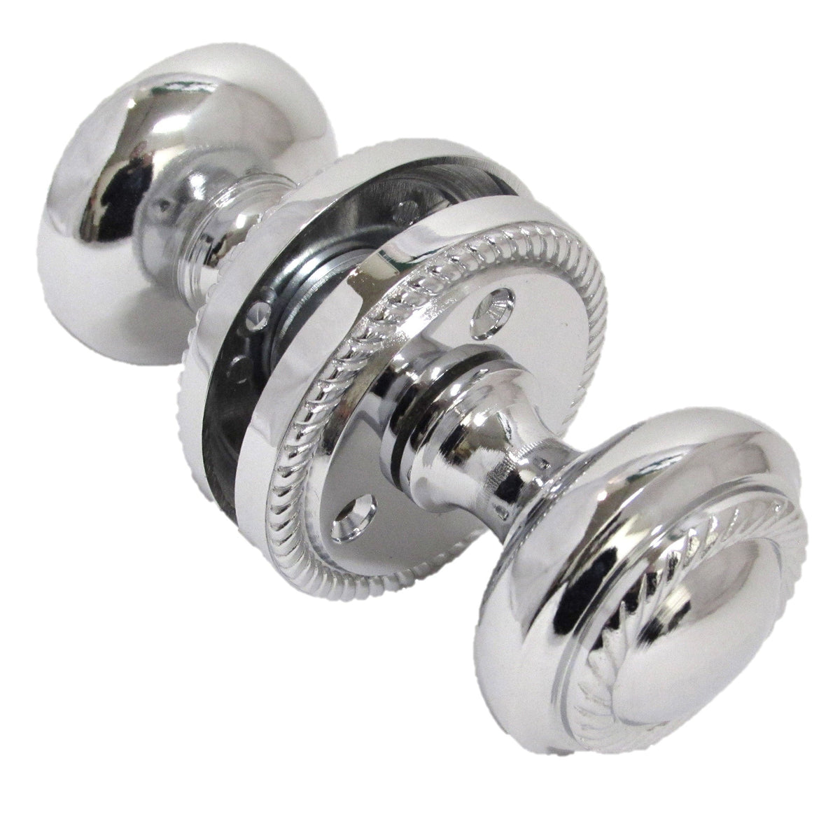 Door Knobs Round Georgian Roped Mortice Knob - Chrome Polished 62mm