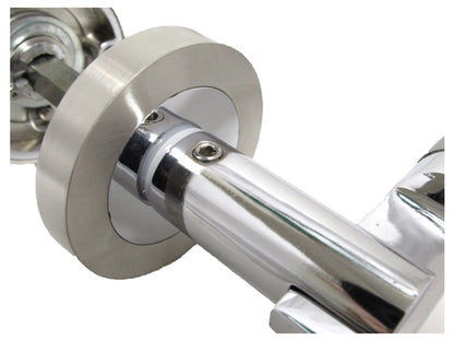 Electra Door Handles Latch Lever on Rose Duo - Chrome Satin 140mm