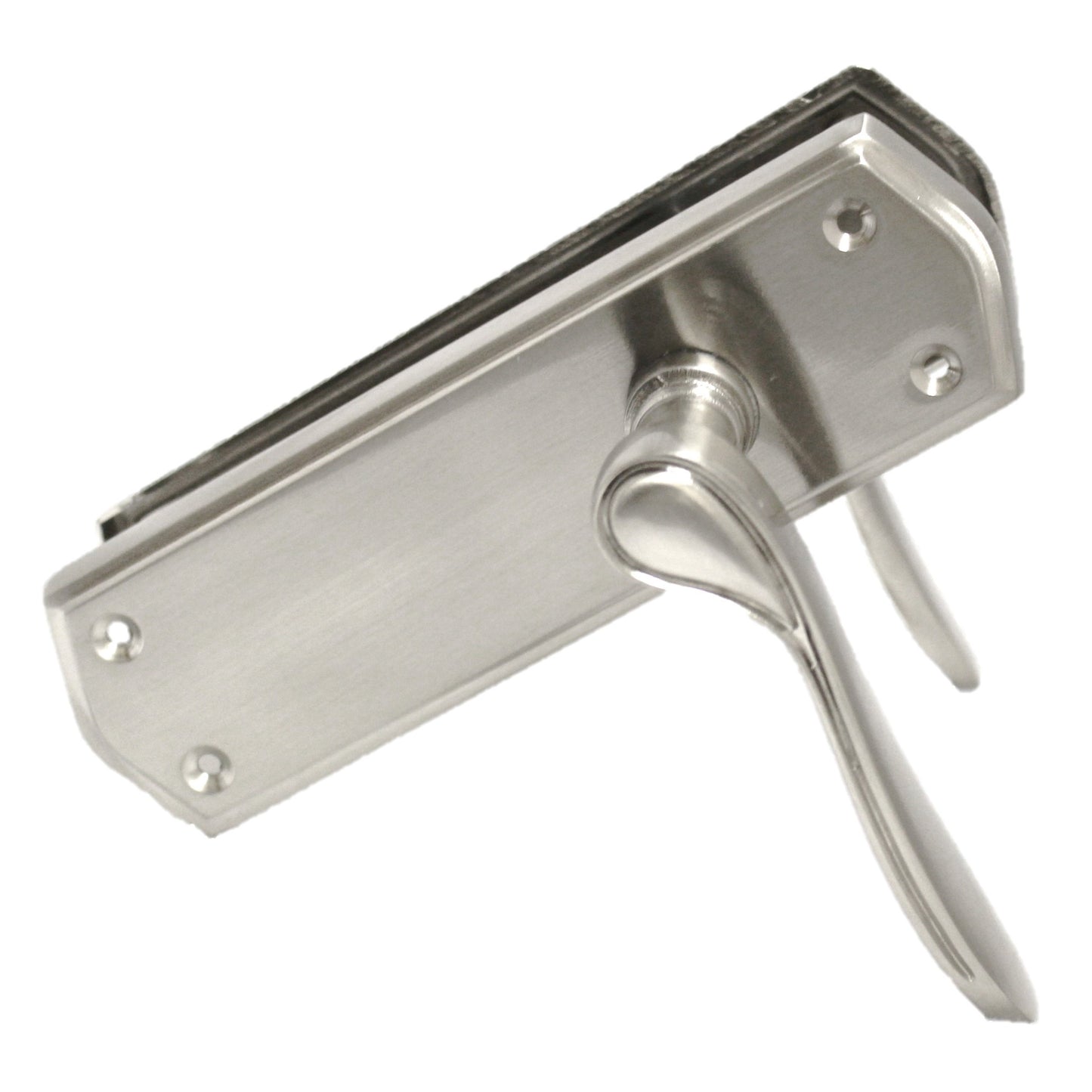 Poignées de porte SATIN Stellar Latch Set Plaque arrière profilée avec loquet tubulaire