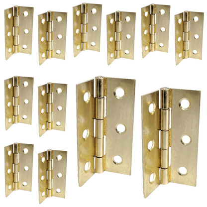 CHARNIÈRES À BOUT 75 mm (3 po) - Charnières de porte plaquées laiton - tailles de paquets multiples