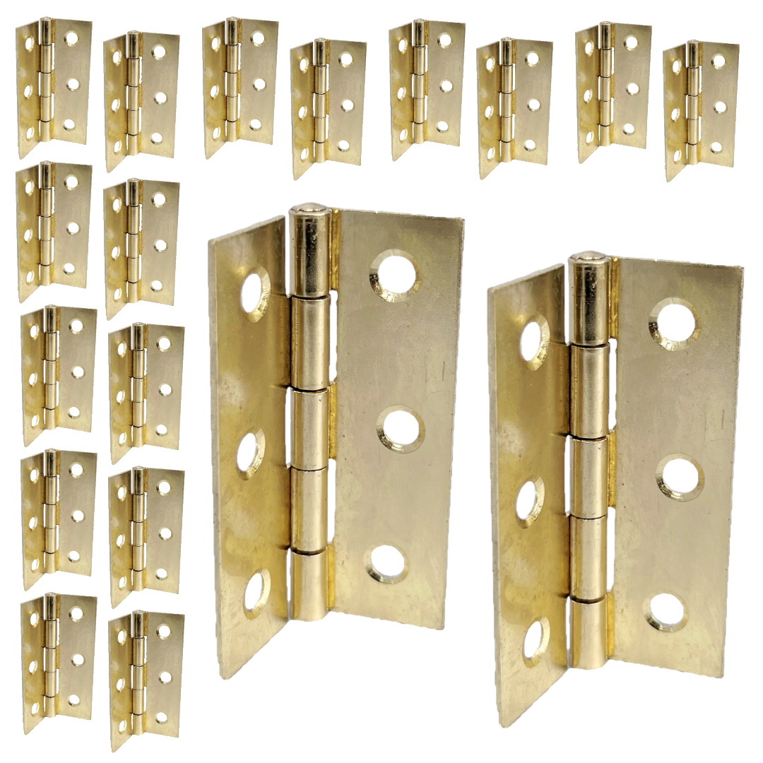 CHARNIÈRES À BOUT 75 mm (3 po) - Charnières de porte plaquées laiton - tailles de paquets multiples