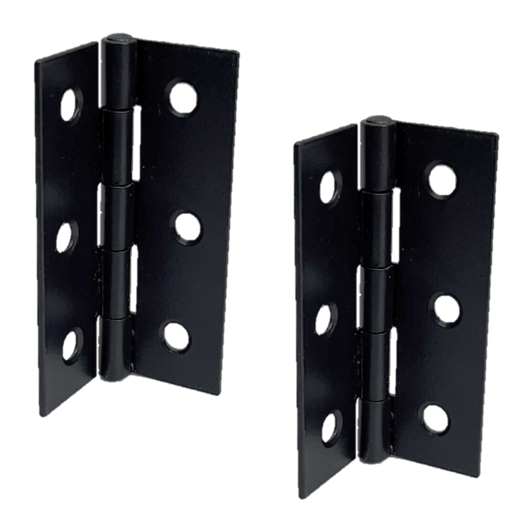 Charnières de porte noires mates de 75 mm (3 po) - Pack multiple