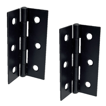 Charnières de porte noires mates de 75 mm (3 po) - Pack multiple