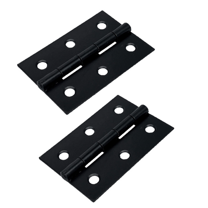 Charnières de porte noires mates de 75 mm (3 po) - Pack multiple