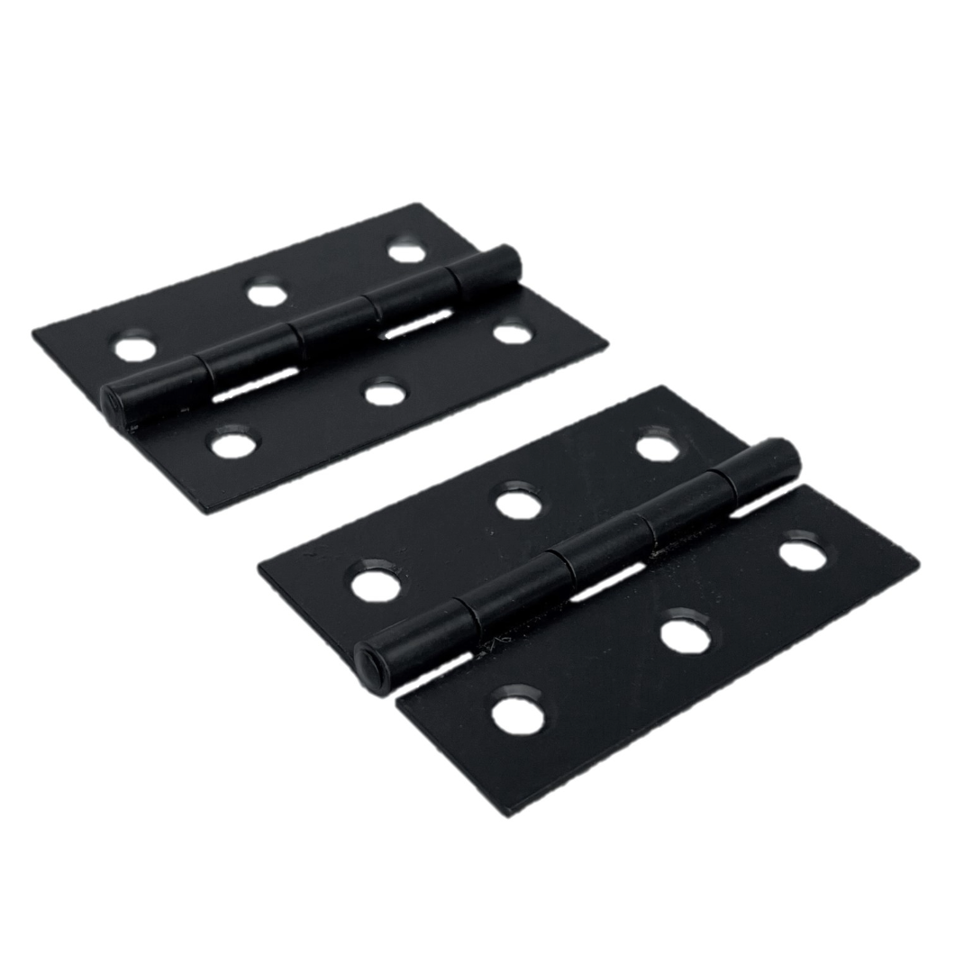 Charnières de porte noires mates de 75 mm (3 po) - Pack multiple