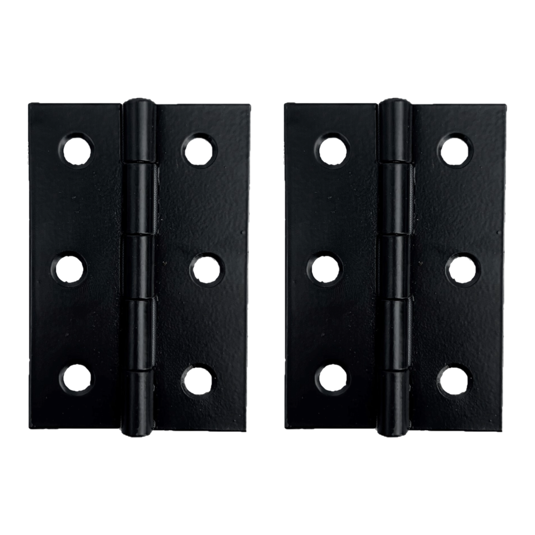 Charnières de porte noires mates de 75 mm (3 po) - Pack multiple