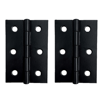 Charnières de porte noires mates de 75 mm (3 po) - Pack multiple