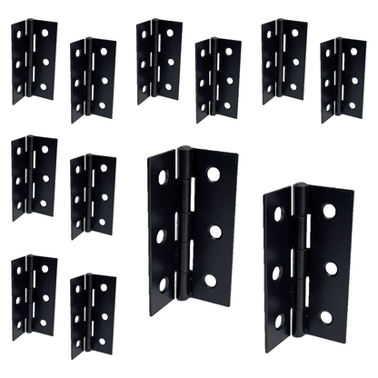 Charnières de porte noires mates de 75 mm (3 po) - Pack multiple