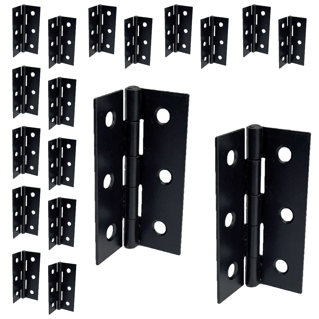 Charnières de porte noires mates de 75 mm (3 po) - Pack multiple