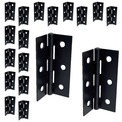 Charnières de porte noires mates de 75 mm (3 po) - Pack multiple