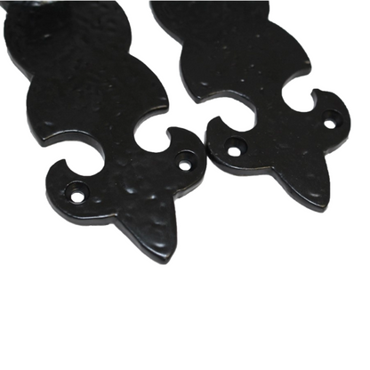 Antique Fleur De Lys Black Door Handle Latch Lock Bathroom Handles