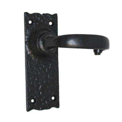 Antique Black Cast Iron Victorian Door Handle Latch Lock Bathroom Handles
