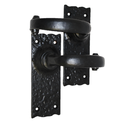 Antique Black Cast Iron Victorian Door Handle Latch Lock Bathroom Handles