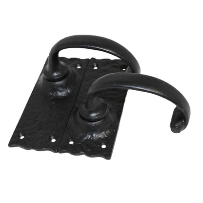 Antique Black Cast Iron Victorian Door Handle Latch Lock Bathroom Handles