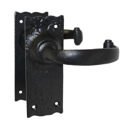 Antique Black Cast Iron Victorian Door Handle Latch Lock Bathroom Handles