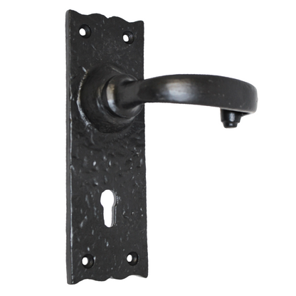 Antique Black Cast Iron Victorian Door Handle Latch Lock Bathroom Handles