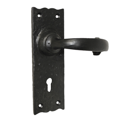 Antique Black Cast Iron Victorian Door Handle Latch Lock Bathroom Handles