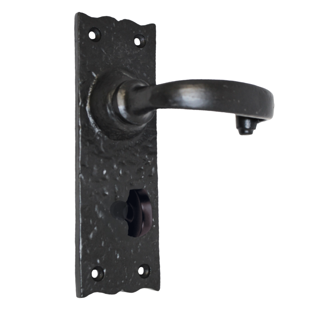 Antique Black Cast Iron Victorian Door Handle Latch Lock Bathroom Handles