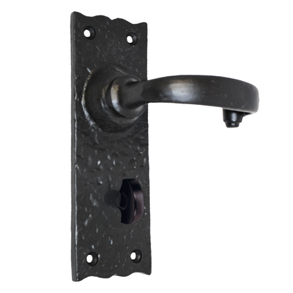 Antique Black Cast Iron Victorian Door Handle Latch Lock Bathroom Handles