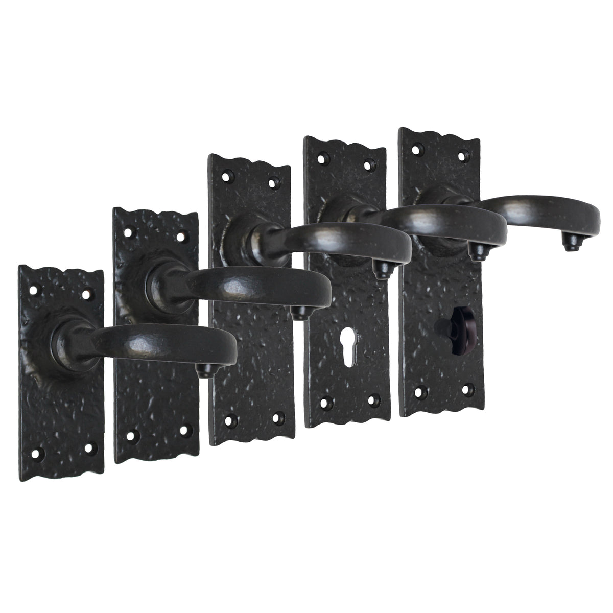 Marketplace JPG companion for Antique Black Cast Iron Door Handles Latch Lock Bathroom Vintage Cottage Country Handles
