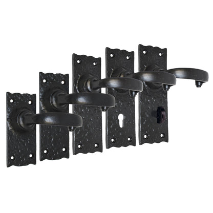 Marketplace JPG companion for Antique Black Cast Iron Door Handles Latch Lock Bathroom Vintage Cottage Country Handles