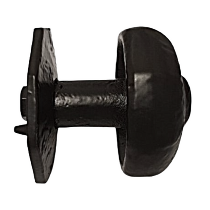 Bouton de porte central octogonal en fonte noire antique de qualité supérieure, avec ferrures
