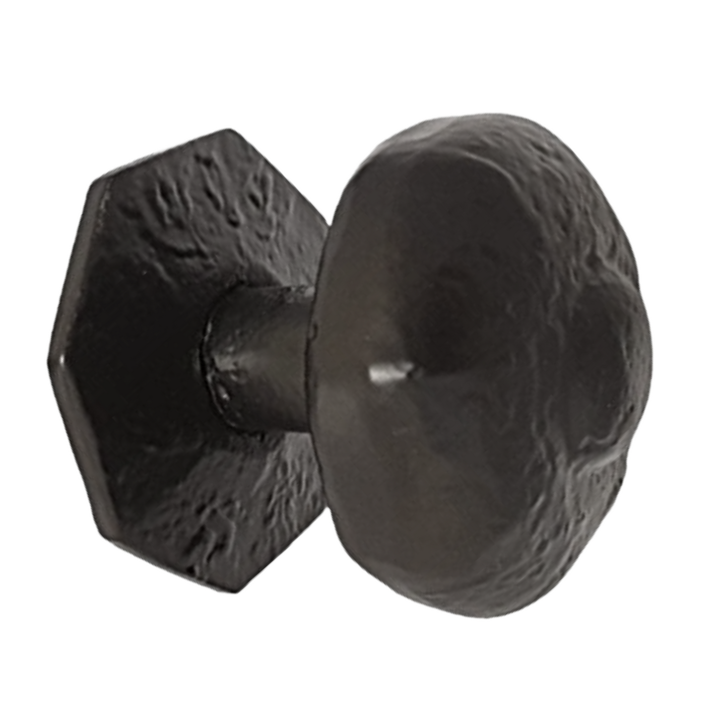 Bouton de porte central octogonal en fonte noire antique de qualité supérieure, avec ferrures