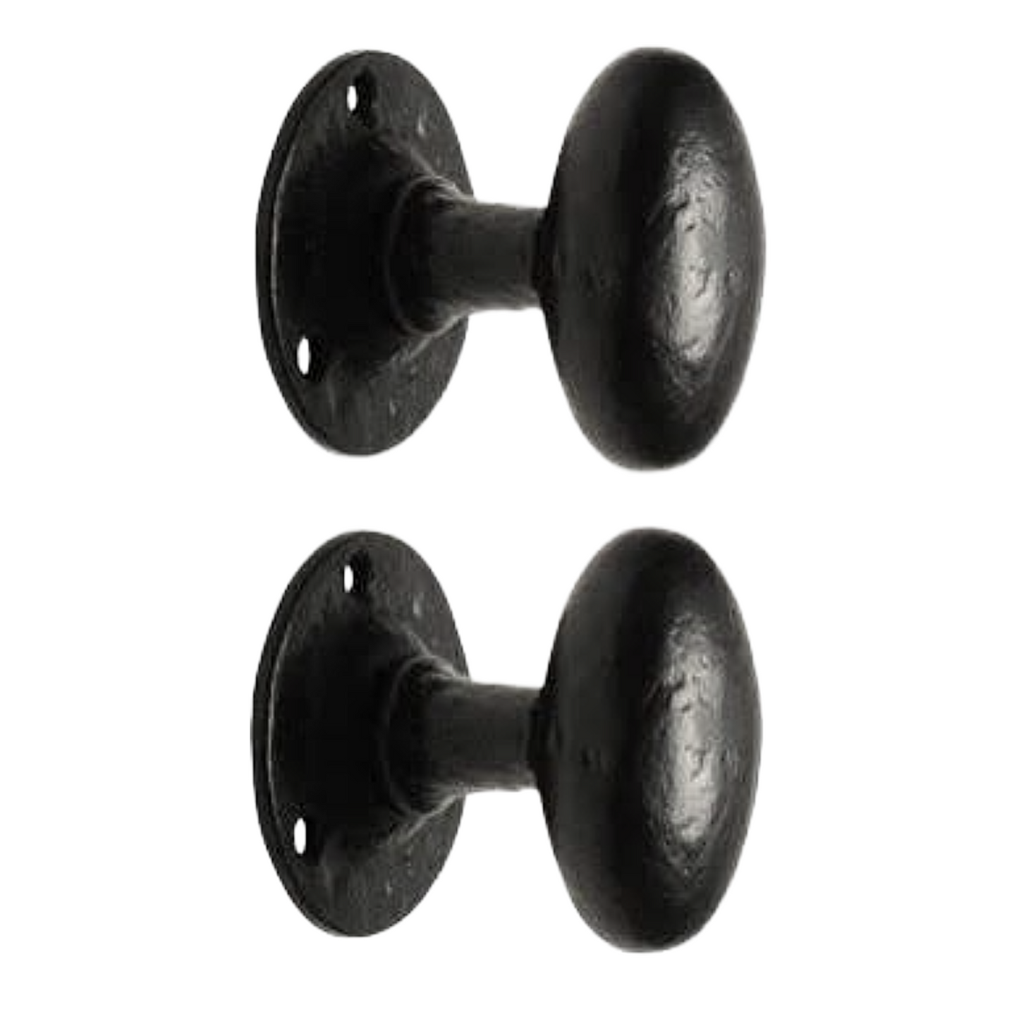 Antique Black Oval Mortice Door Knob Set, Cast Iron Traditional Rustic Door Handles