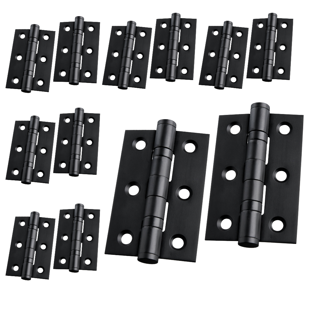 Charnières de porte nickelées de 75 mm (3 po) - Pack multiple