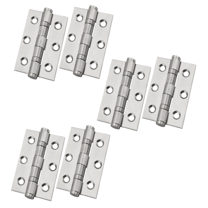 Charnières de porte nickelées de 75 mm (3 po) - Pack multiple