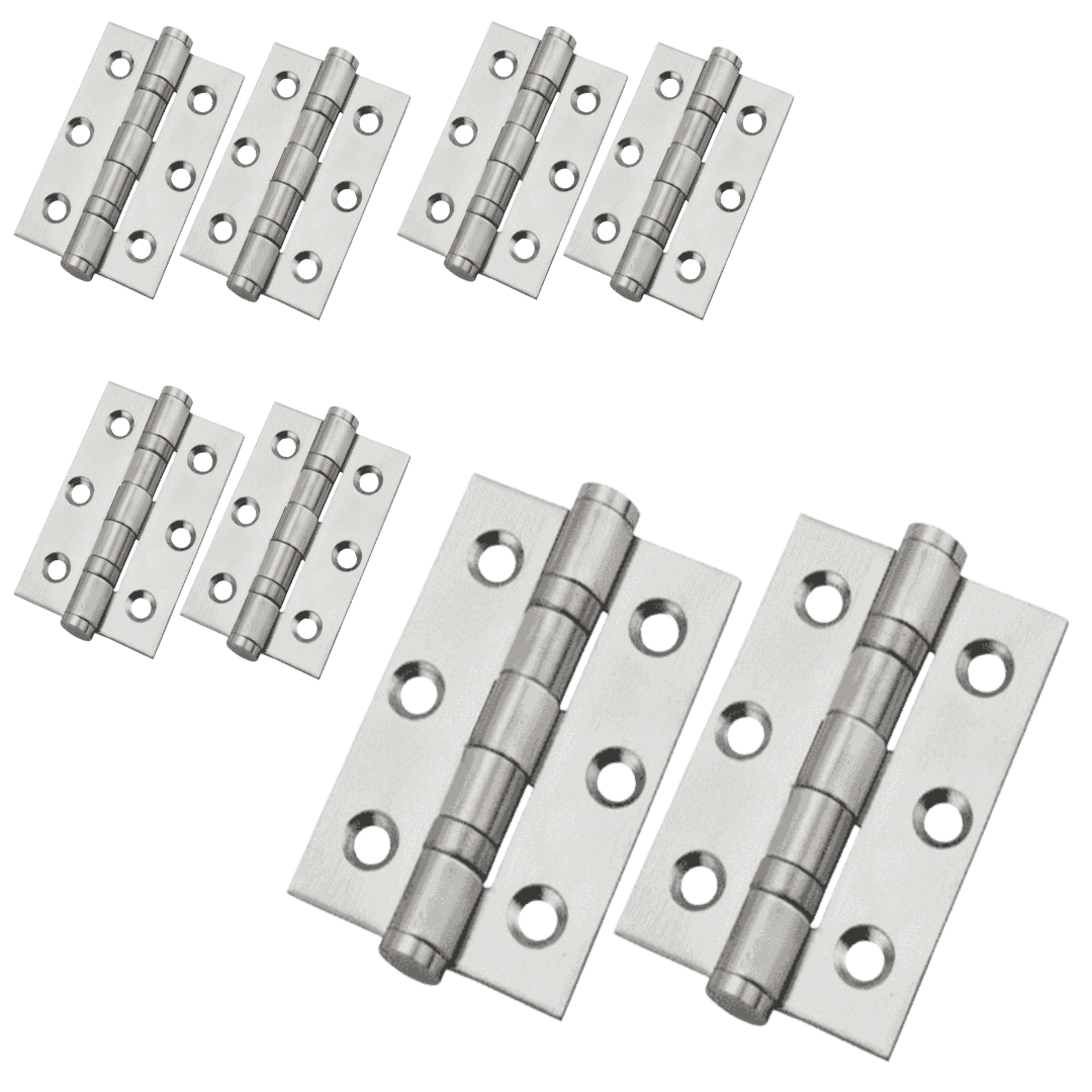 Charnières de porte nickelées de 75 mm (3 po) - Pack multiple