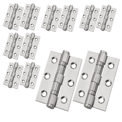 Charnières de porte nickelées de 75 mm (3 po) - Pack multiple