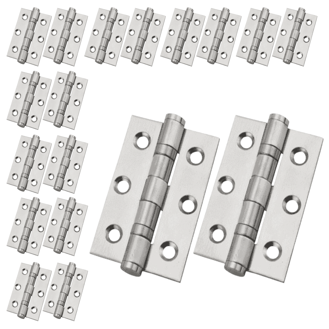 Charnières de porte nickelées de 75 mm (3 po) - Pack multiple