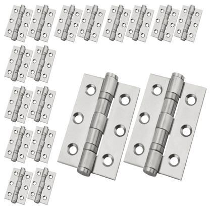Charnières de porte nickelées de 75 mm (3 po) - Pack multiple