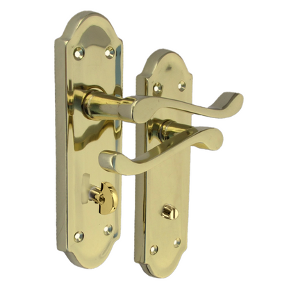 MULTIPACK Door Handles Ashford Bath Victorian Bathroom Handles Brass 1/4/6 Pairs