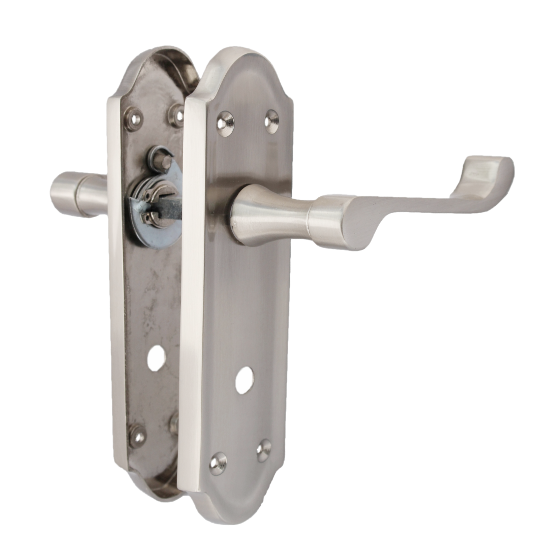 MULTIPACK Door Handles Ashford Bath Handle Victorian Bathroom Handle Satin 1/4/6 Pairs