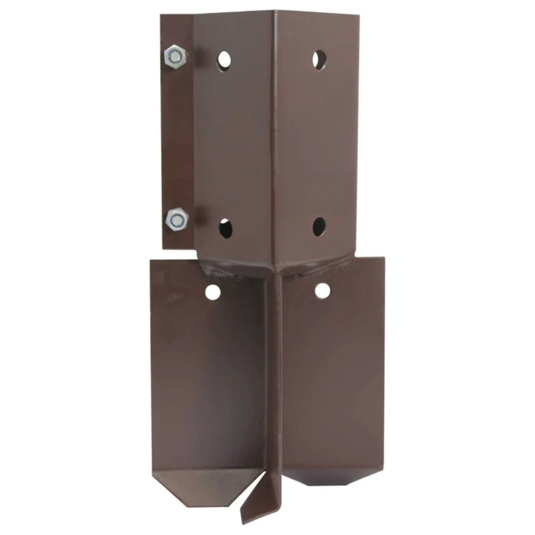 Bolt Grip Fence Post Support to Concrete In - Epoxy Brown for 3" 4" Wooden Posts