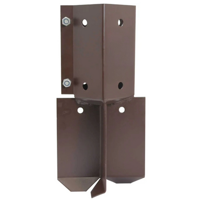 Bolt Grip Fence Post Support to Concrete In - Epoxy Brown for 3" 4" Wooden Posts