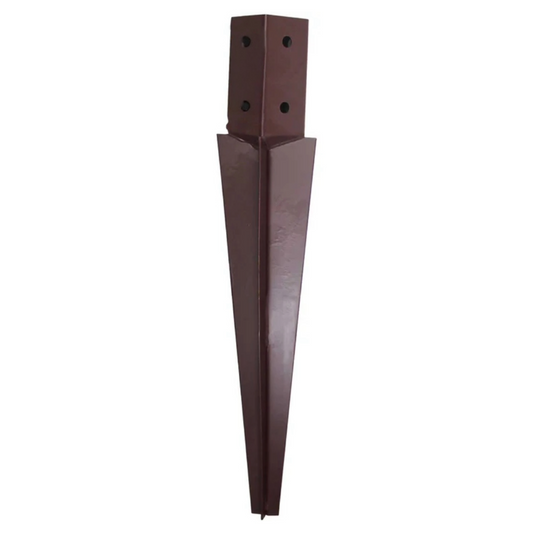 Bolt Grip Drive-In Fence Post Support 24" 36" Spike - Epoxy Brown for 3" 4" Wooden Posts