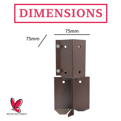 Bolt Grip Fence Post Support to Concrete In - Epoxy Brown for 3" 4" Wooden Posts