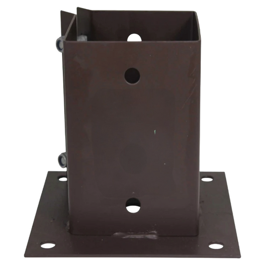 Bolt Grip Fence Post Support Bolt Down Base - Epoxy Brown for 3" 4" Wooden Posts