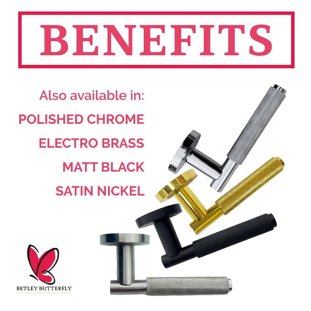 Poignées de porte moletées tournantes en chrome poli, levier sur rosace ronde, poignée de loquet de luxe