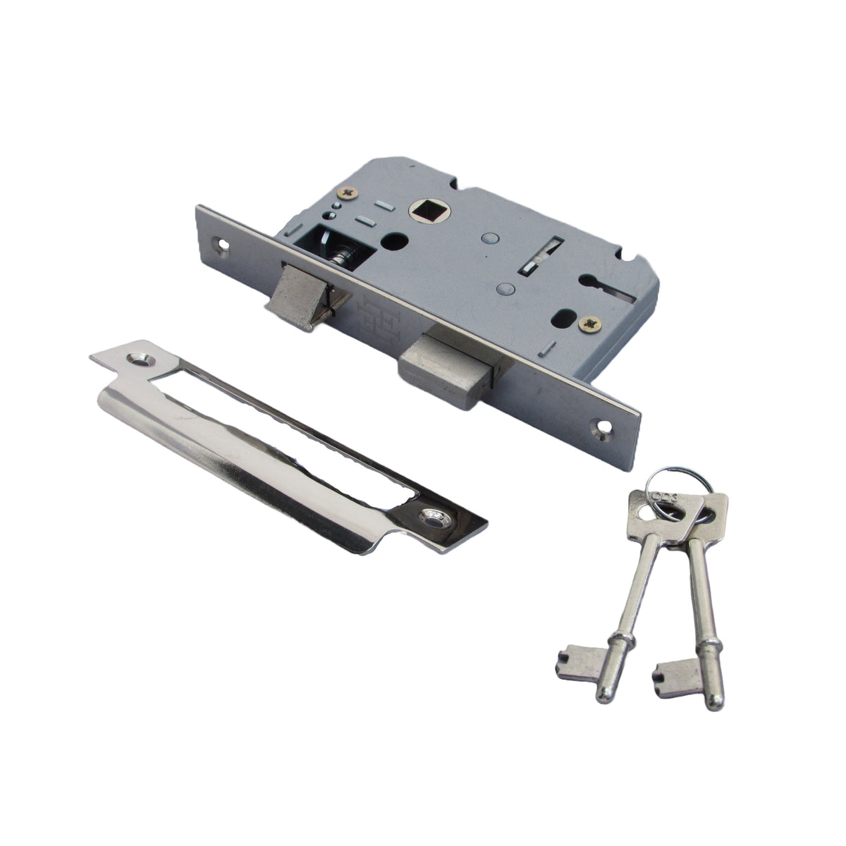 Marketplace JPG companion for Door Handles Pack Mitred Straight Lever Lock Set Duo - Chrome Satin 180mm X 40mm Hinges