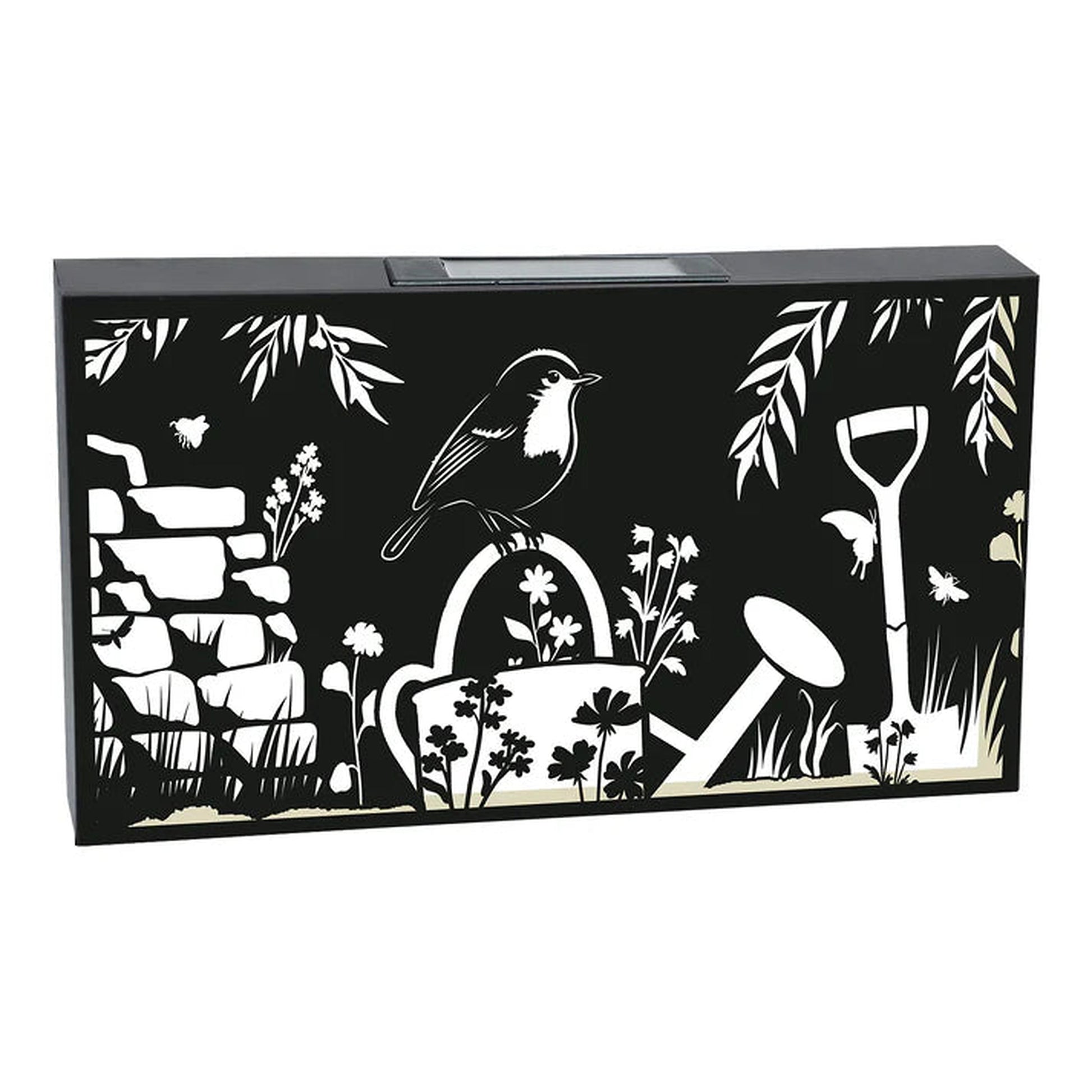 Solar Robin Wall Panel Metal LED Garden Decor