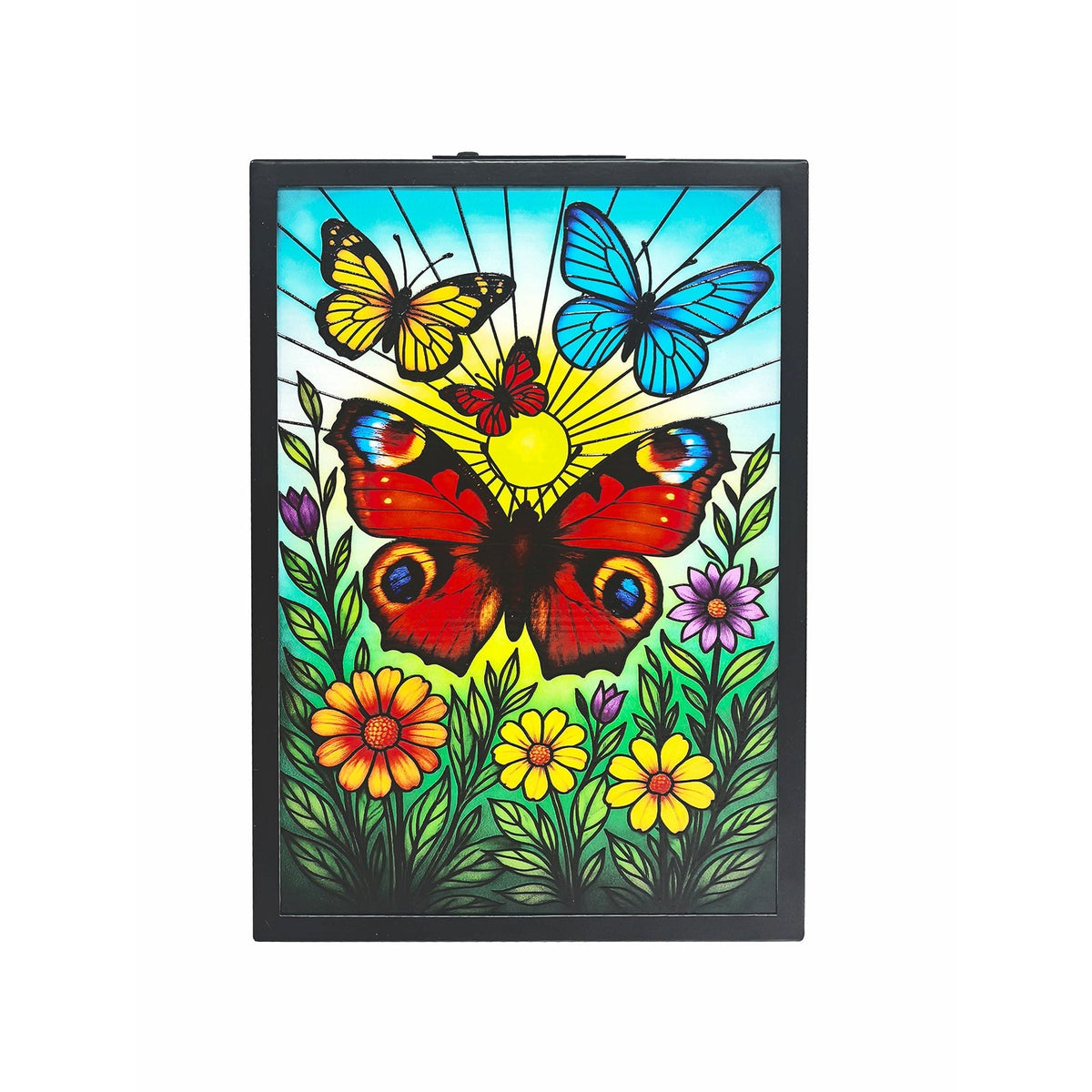 Butterfly solar backlit suncatcher wall art garden light