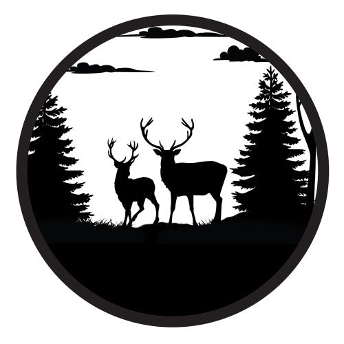 Solar Backlit Stag Deer Silhouette Wall Art - Outdoor Metal Garden Decor