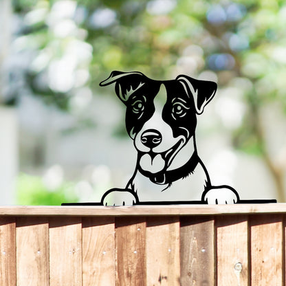 Tesco JPG version for Peeking Jack Russell Dog Fence Topper Black Metal Silhouette Garden Decoration - 22.5cm x 32cm