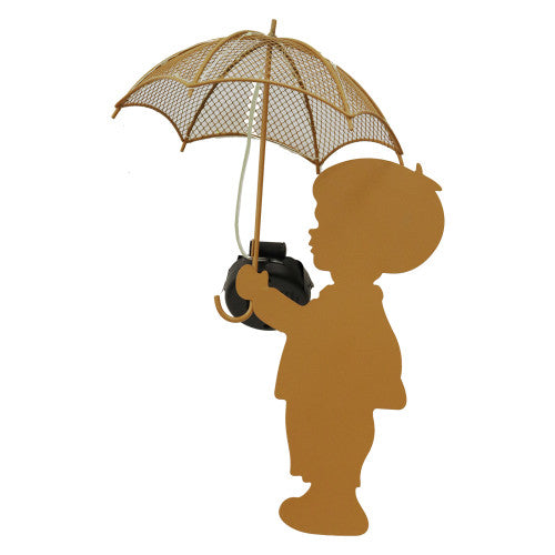 Solar Fairy Stake Light Garden Decor Girl Dog Boy Silhouette Umbrellla Toadstool